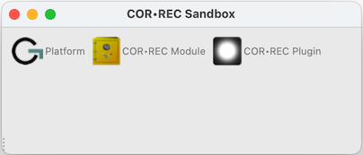 The COR•REC Sandbox workspace open in Eclipse RCP